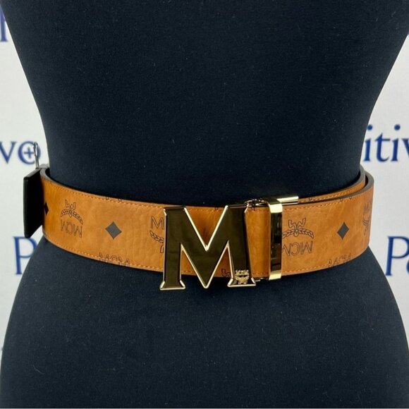 MCM Other - MCM Mens Claus Cognac Leather Reversible Belt Customizable NWD